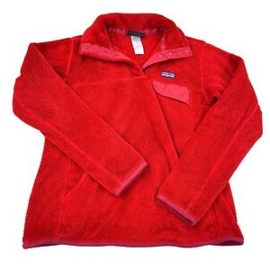 Patagonia Jacket Women Small Red Full Zip Retool Fleece Better Sweater Pocket